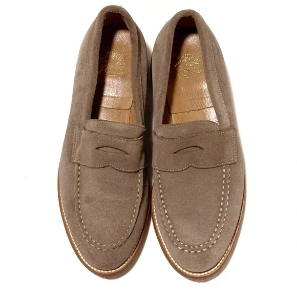 J. Crew Kenton A6312 Lt. Brown Suede Slip On Penny Loafers - Picture 1 of 7